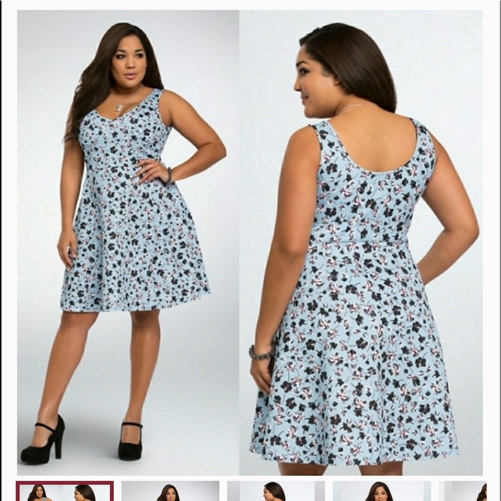 Torrid Blue Floral Dress Size 2